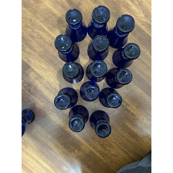 Handblown blue glasses goblets Isreal 15 pieces beautiful - Picture 6 of 11